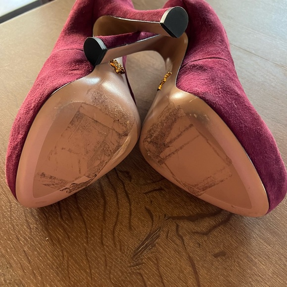 Prada Burgundy Suede Heels - Picture 2 of 7